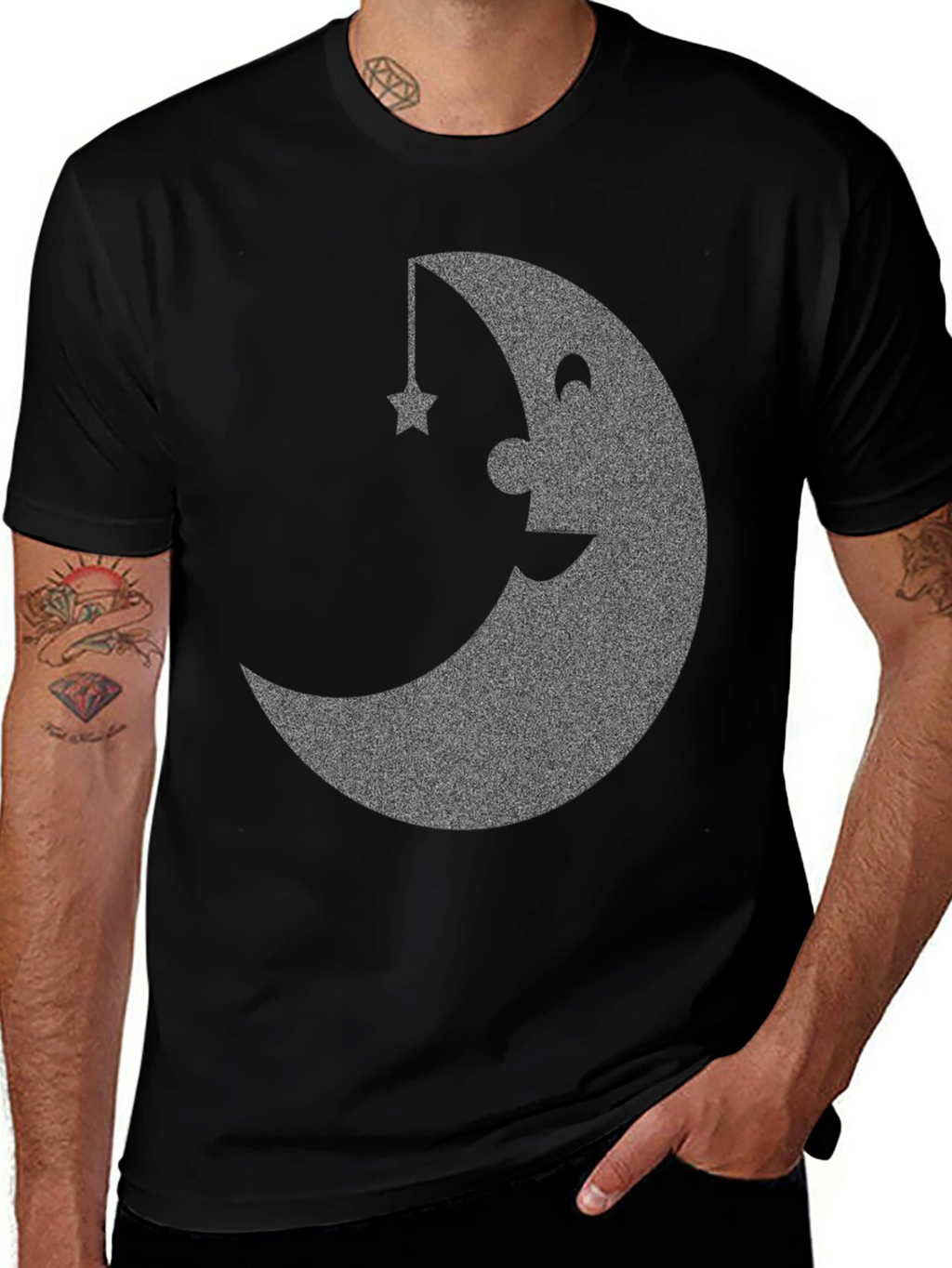 Moon and Star Graphic T-Shirt