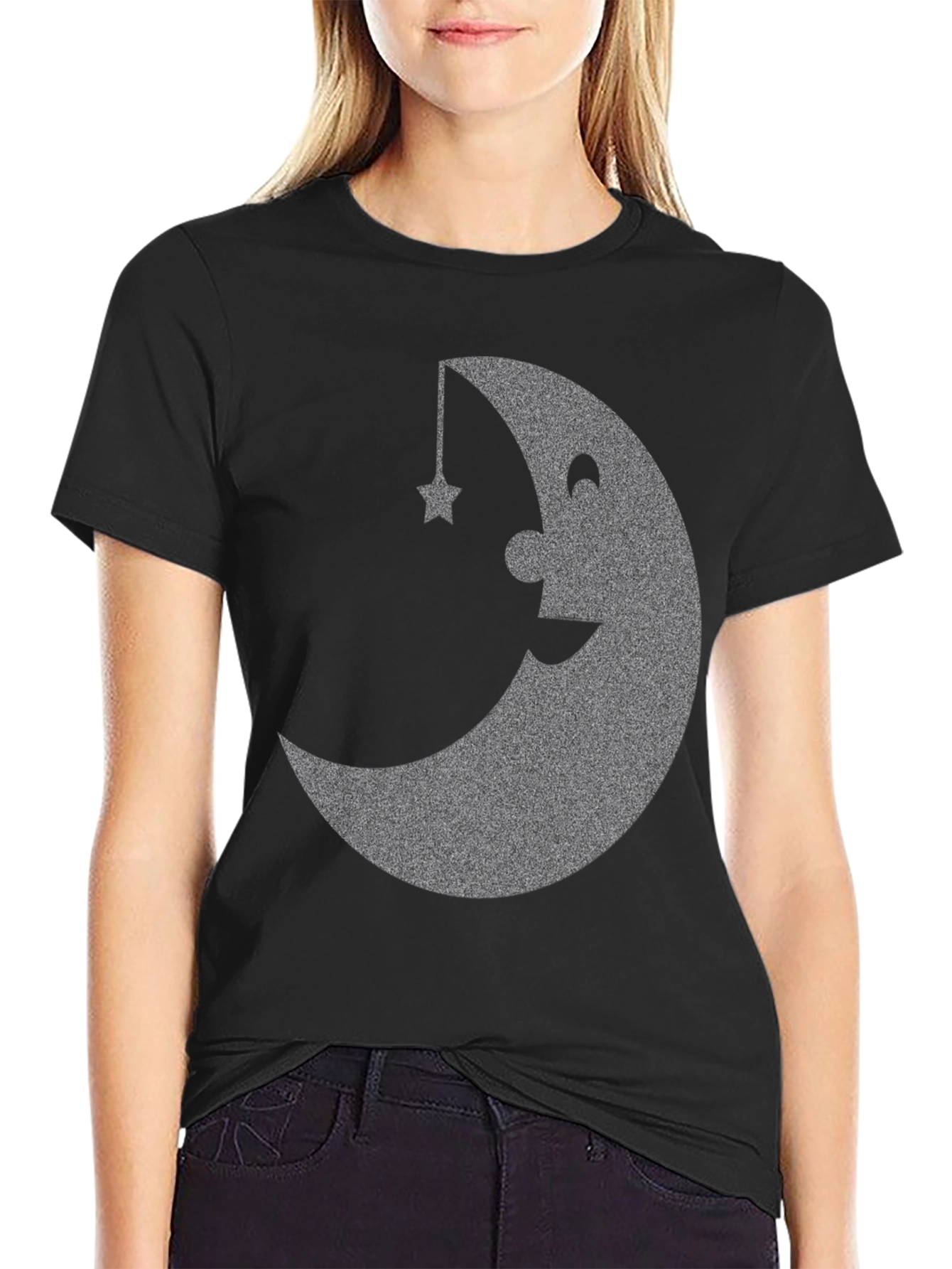 Moon and Star Graphic T-Shirt