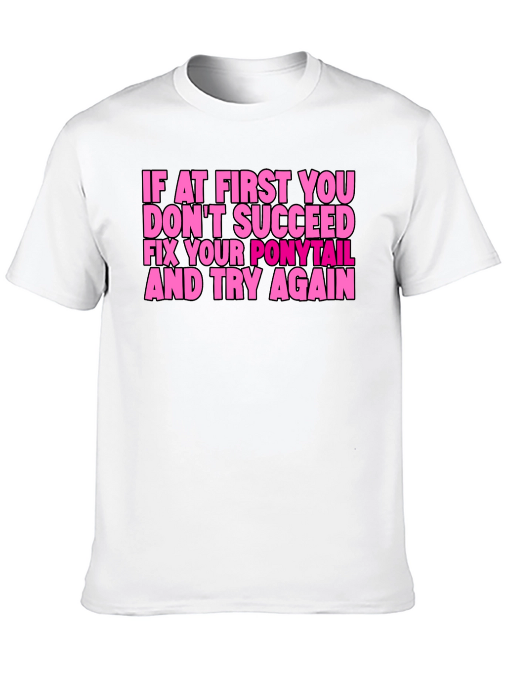 Funny Ponytail Fix T-Shirt - Black
