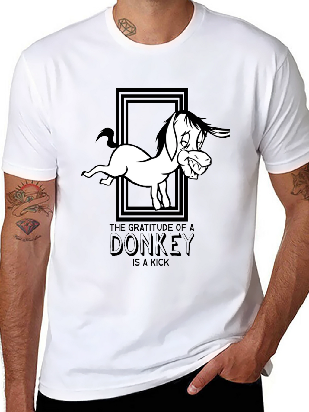 Gratitude of a Donkey Graphic Tee - Black