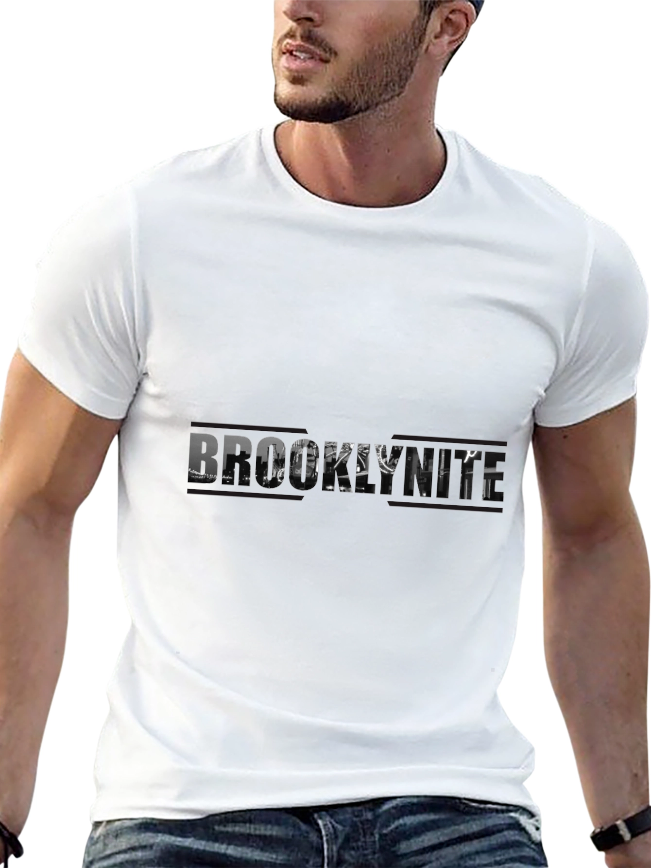Brooklyn Skyline Graphic Black T-Shirt
