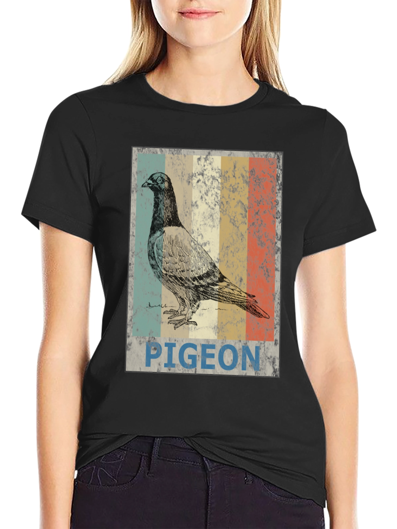 Vintage Pigeon Graphic T-Shirt - Cool Bird Design