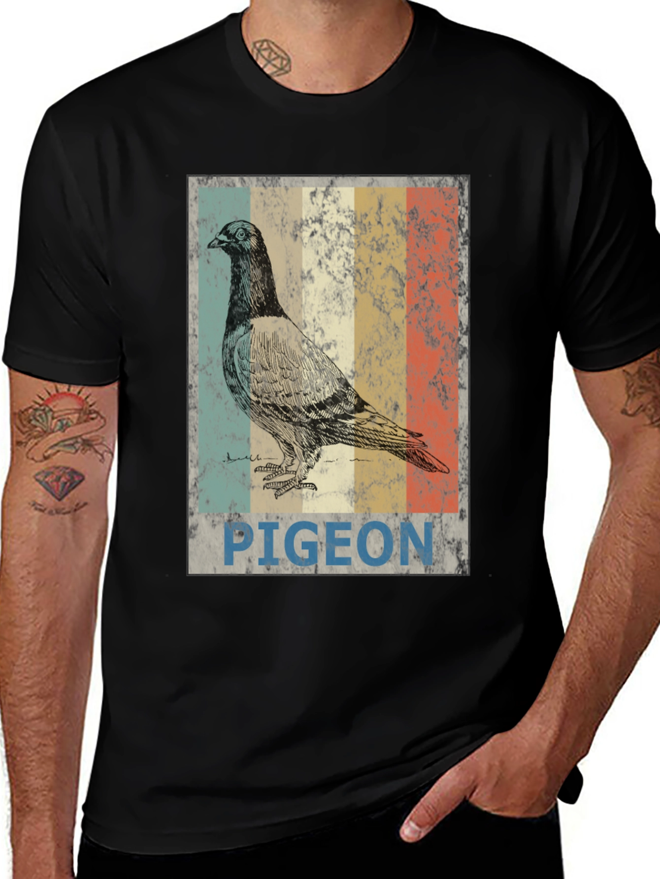 Vintage Pigeon Graphic T-Shirt - Cool Bird Design