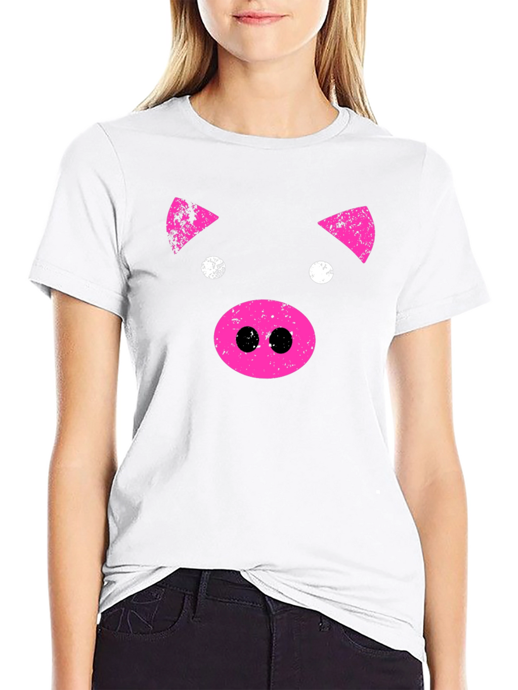 Pink Pig Graphic Tee - Black Casual T-Shirt