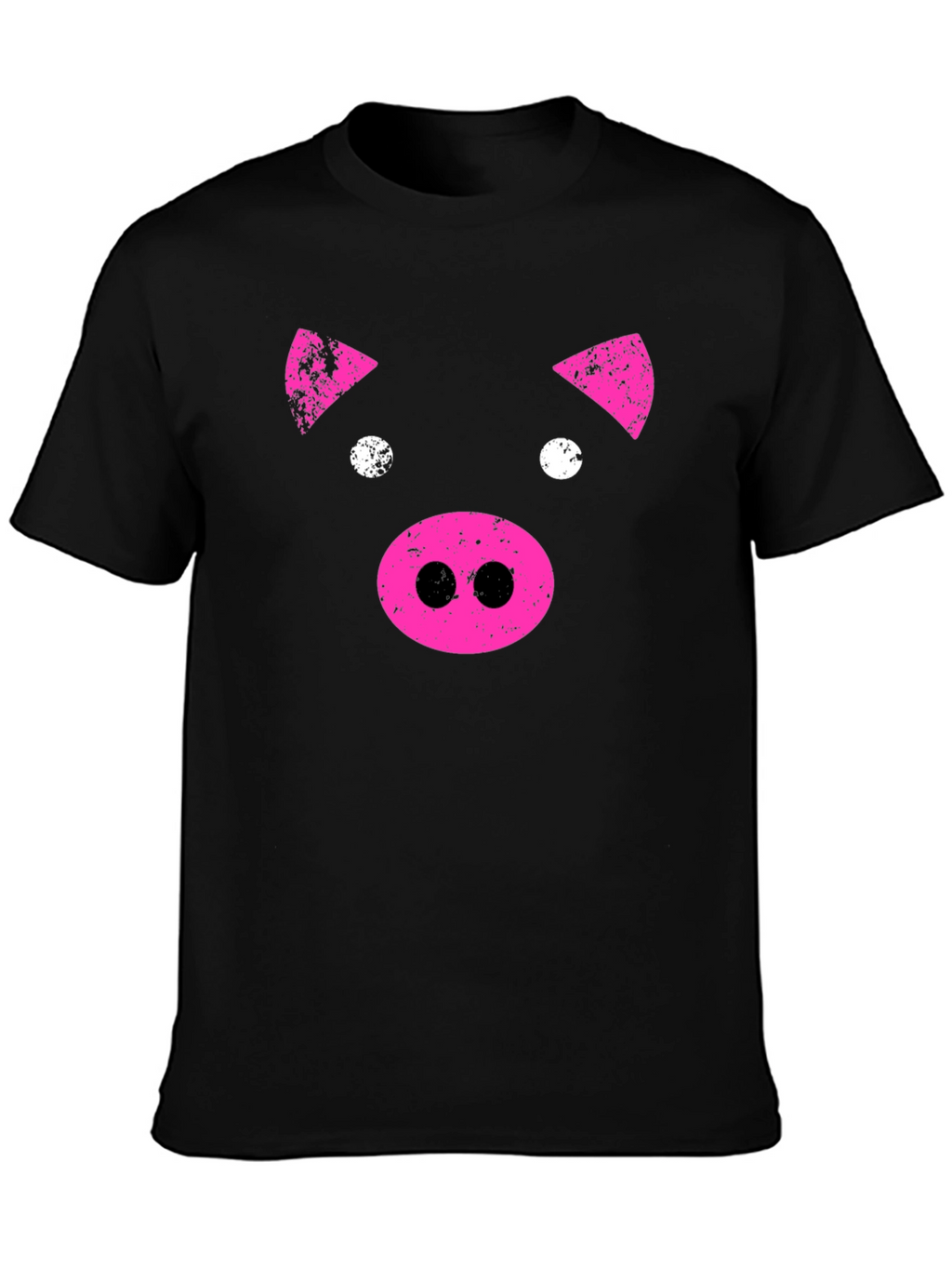 Pink Pig Graphic Tee - Black Casual T-Shirt