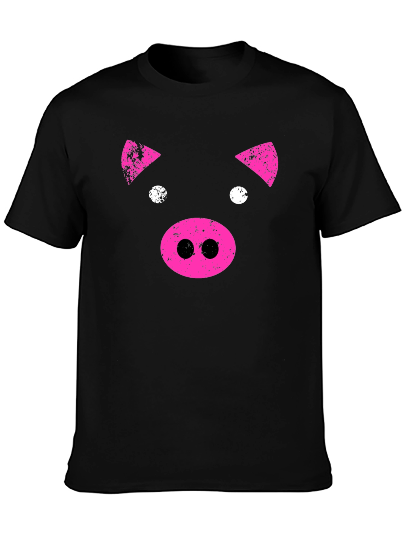 Pink Pig Graphic Tee - Black Casual T-Shirt