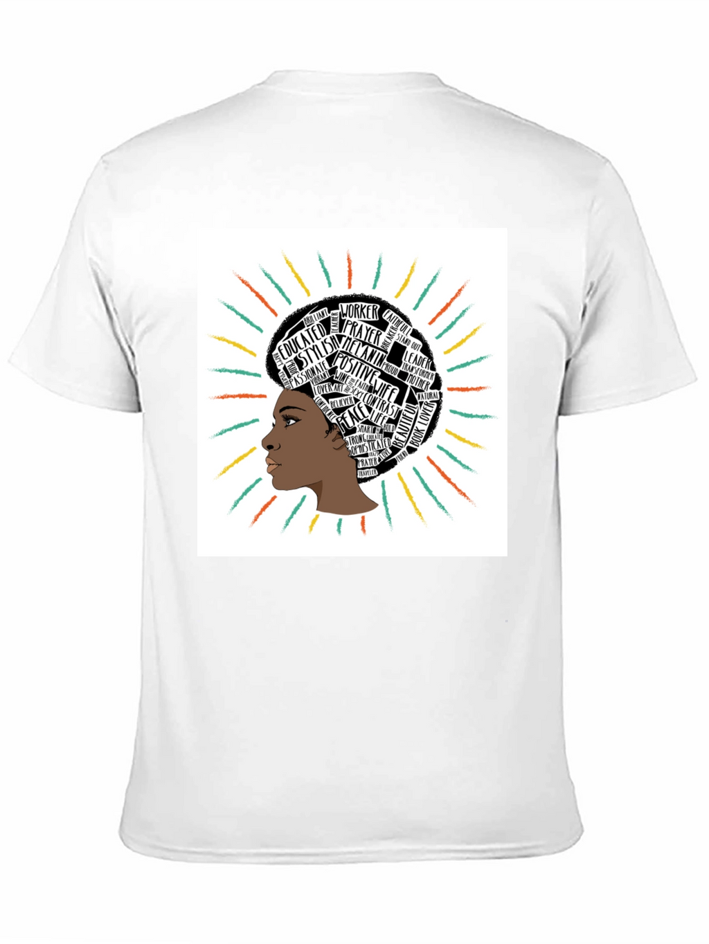 Empowered Afro Word Art Graphic Tee - Black