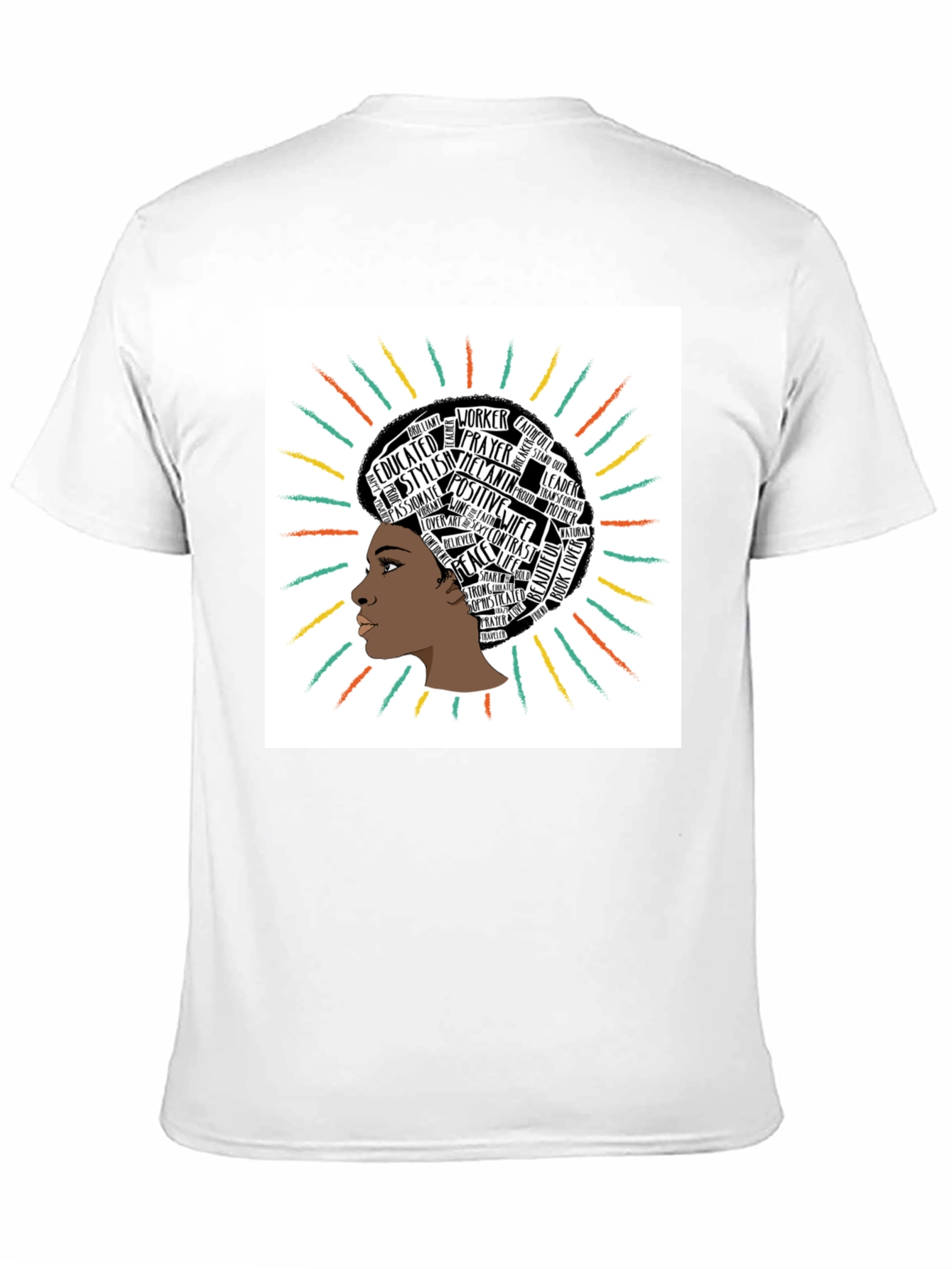 Empowered Afro Word Art Graphic Tee - Black
