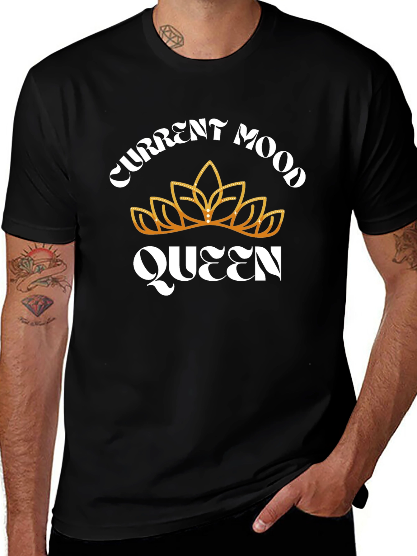 Current Mood Queen Black Graphic T-Shirt