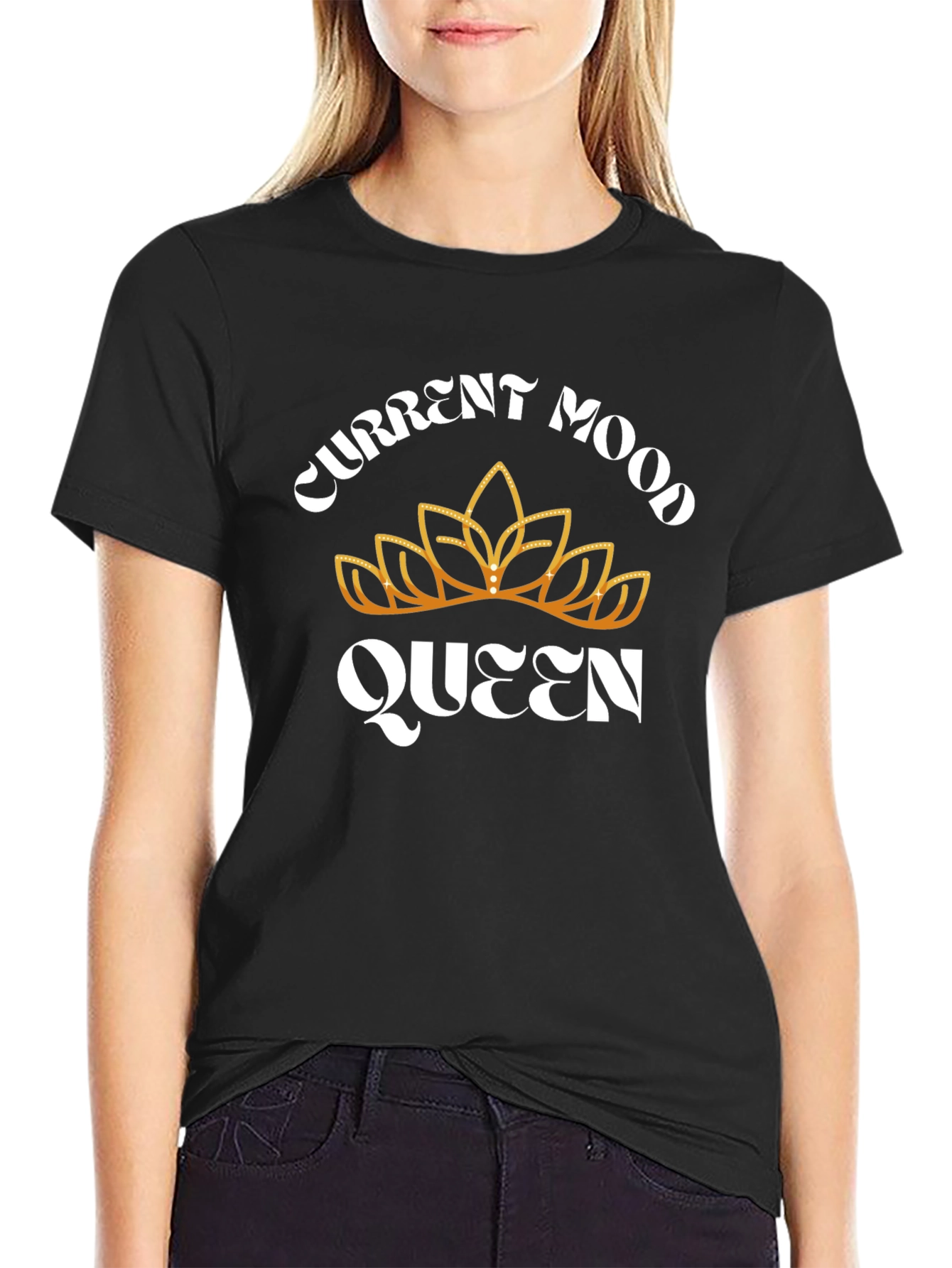 Current Mood Queen Black Graphic T-Shirt
