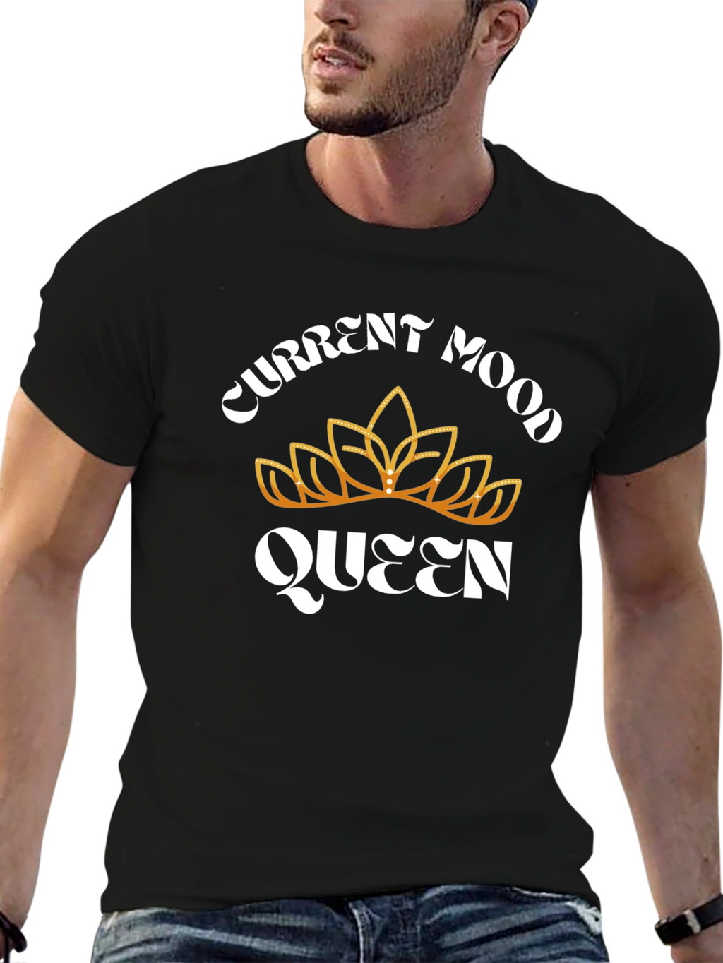Current Mood Queen Black Graphic T-Shirt