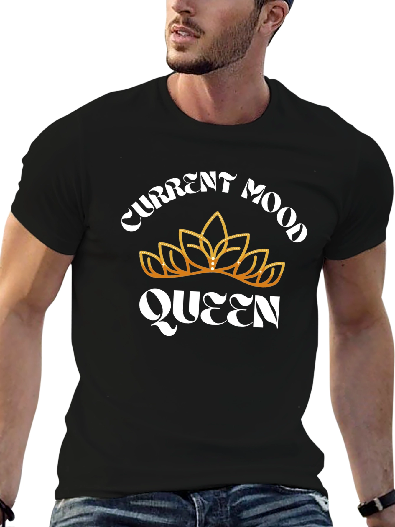 Current Mood Queen Black Graphic T-Shirt