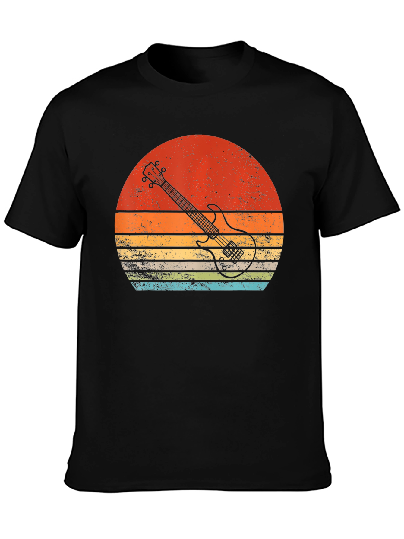 Retro Guitar Sunset Graphic Tee