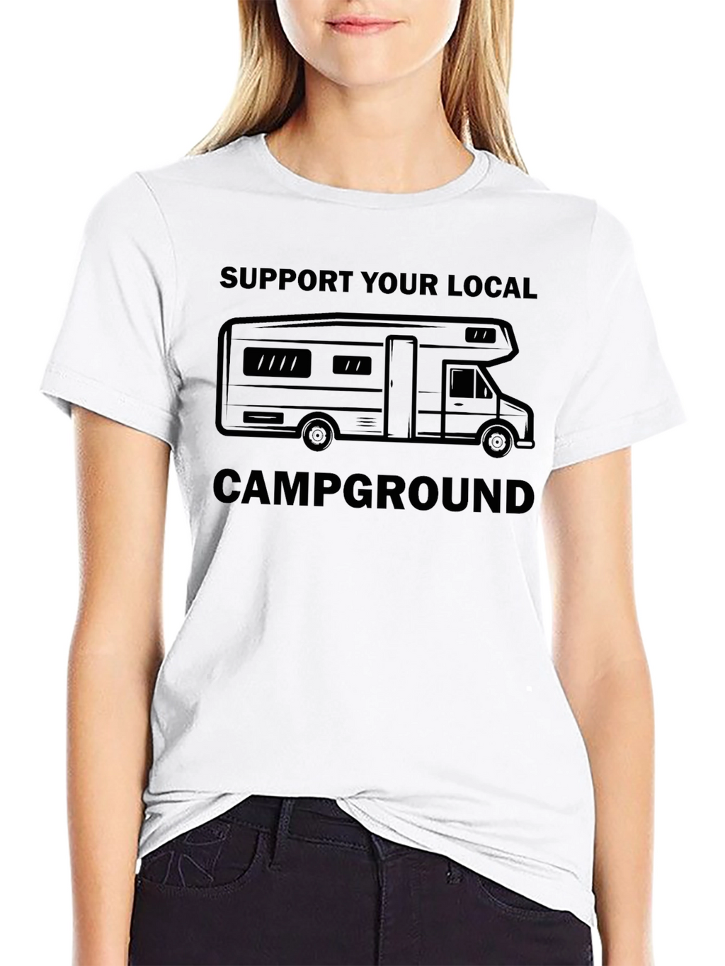 Support Your Local Campground T-Shirt - Black