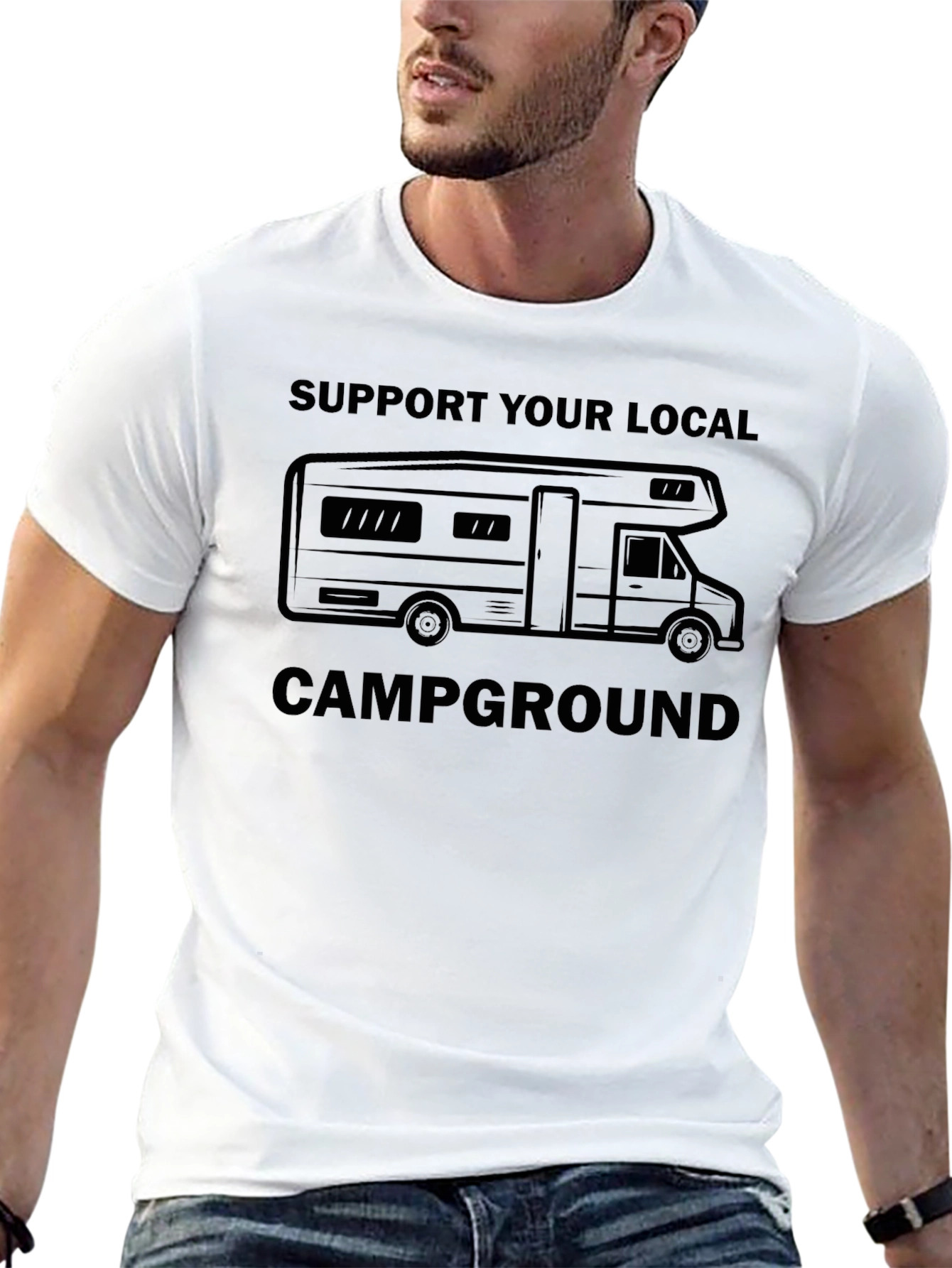 Support Your Local Campground T-Shirt - Black