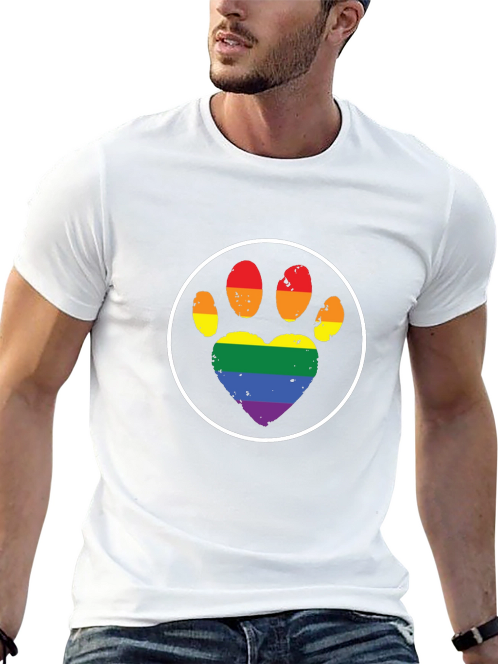 LGBT Pride Paw Print T-Shirt