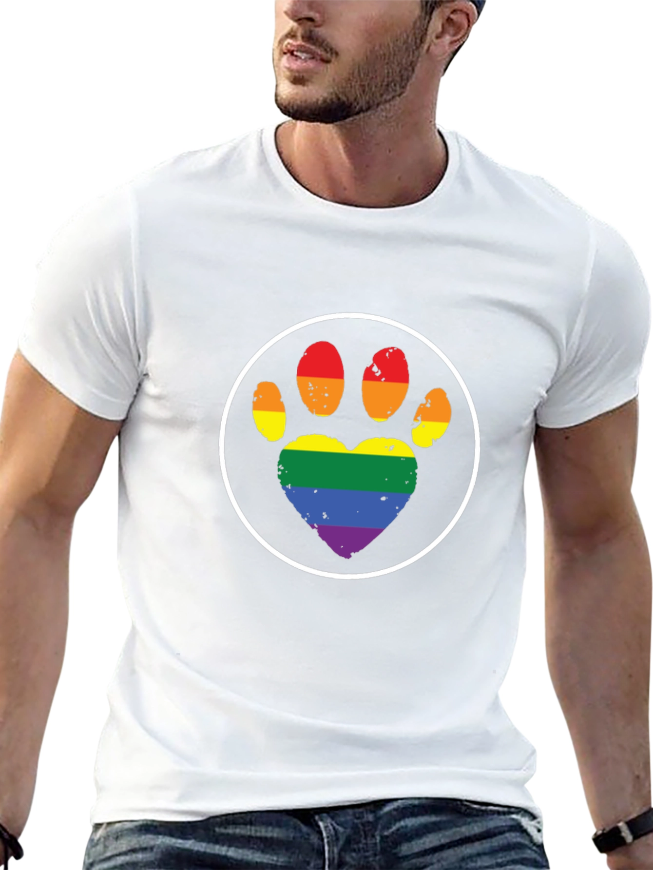 LGBT Pride Paw Print T-Shirt