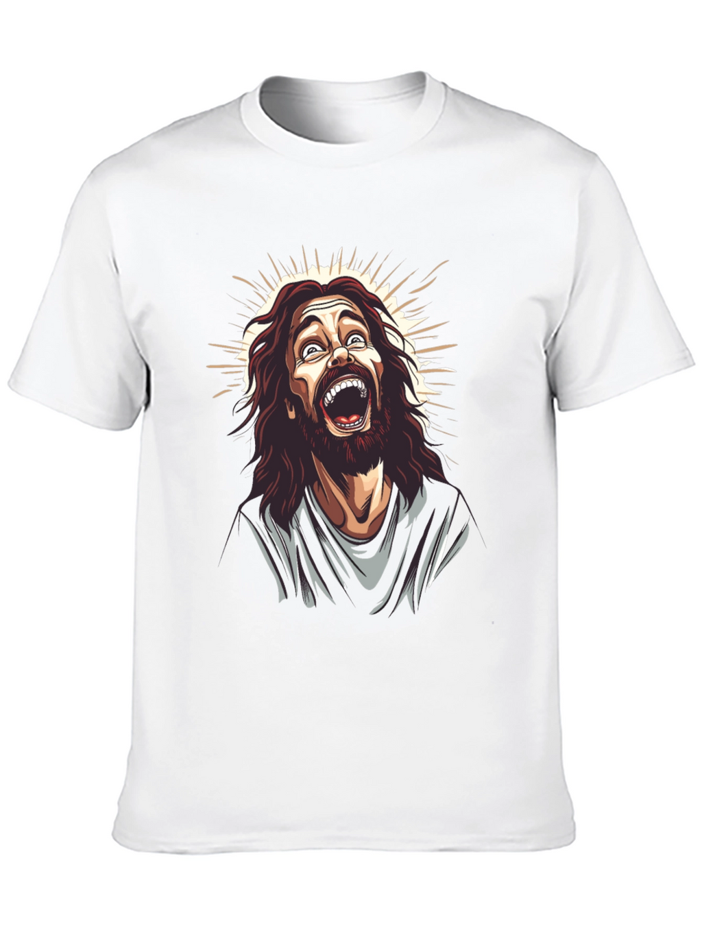 Laughing Jesus Graphic Tee - Black Cotton Blend
