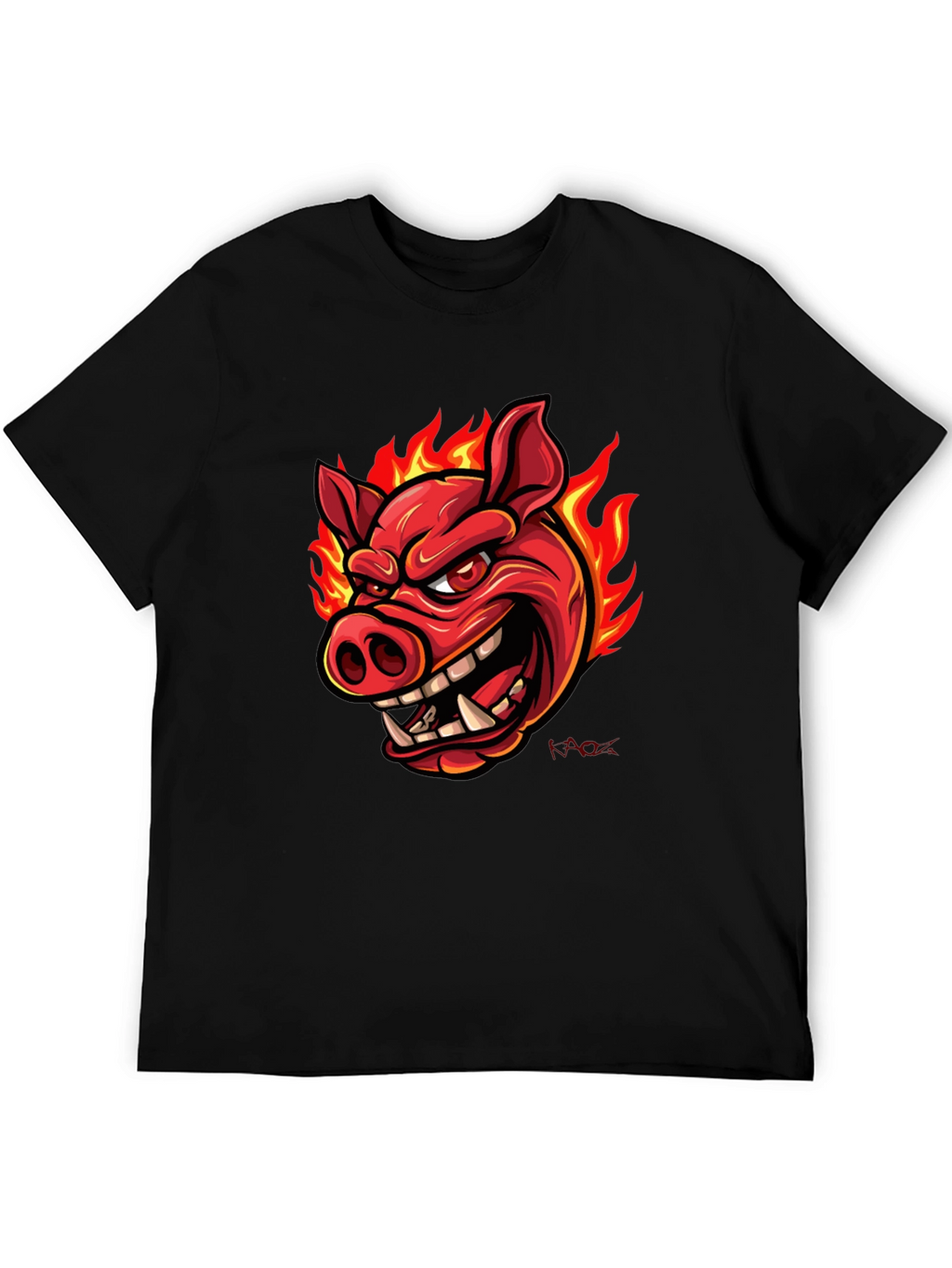Fiery Pig Graphic T-Shirt
