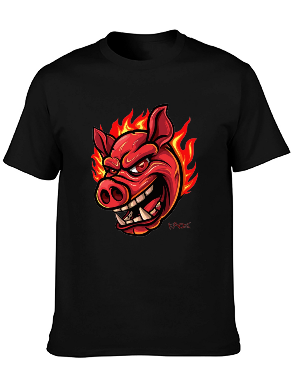 Fiery Pig Graphic T-Shirt