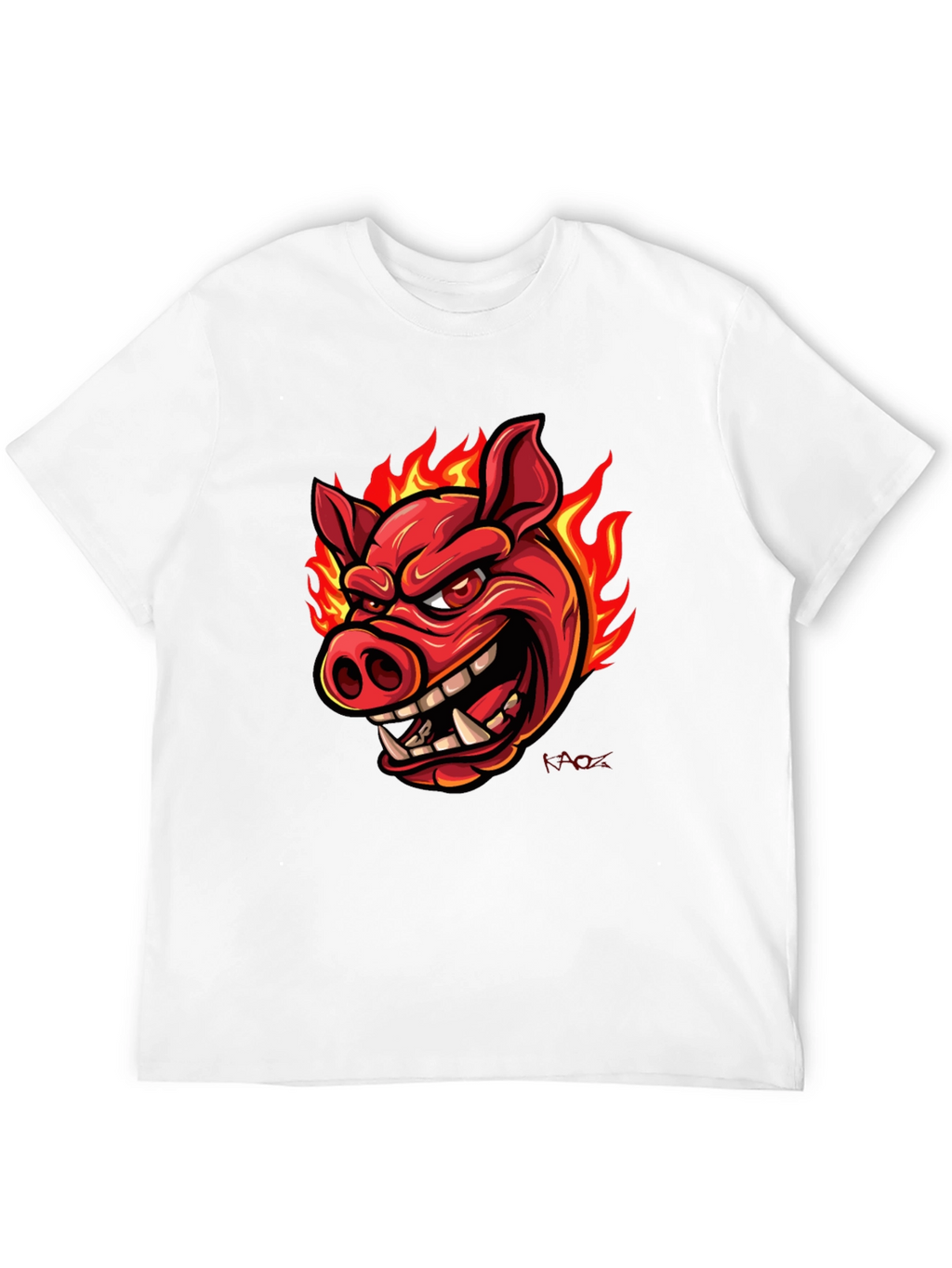 Fiery Pig Graphic T-Shirt
