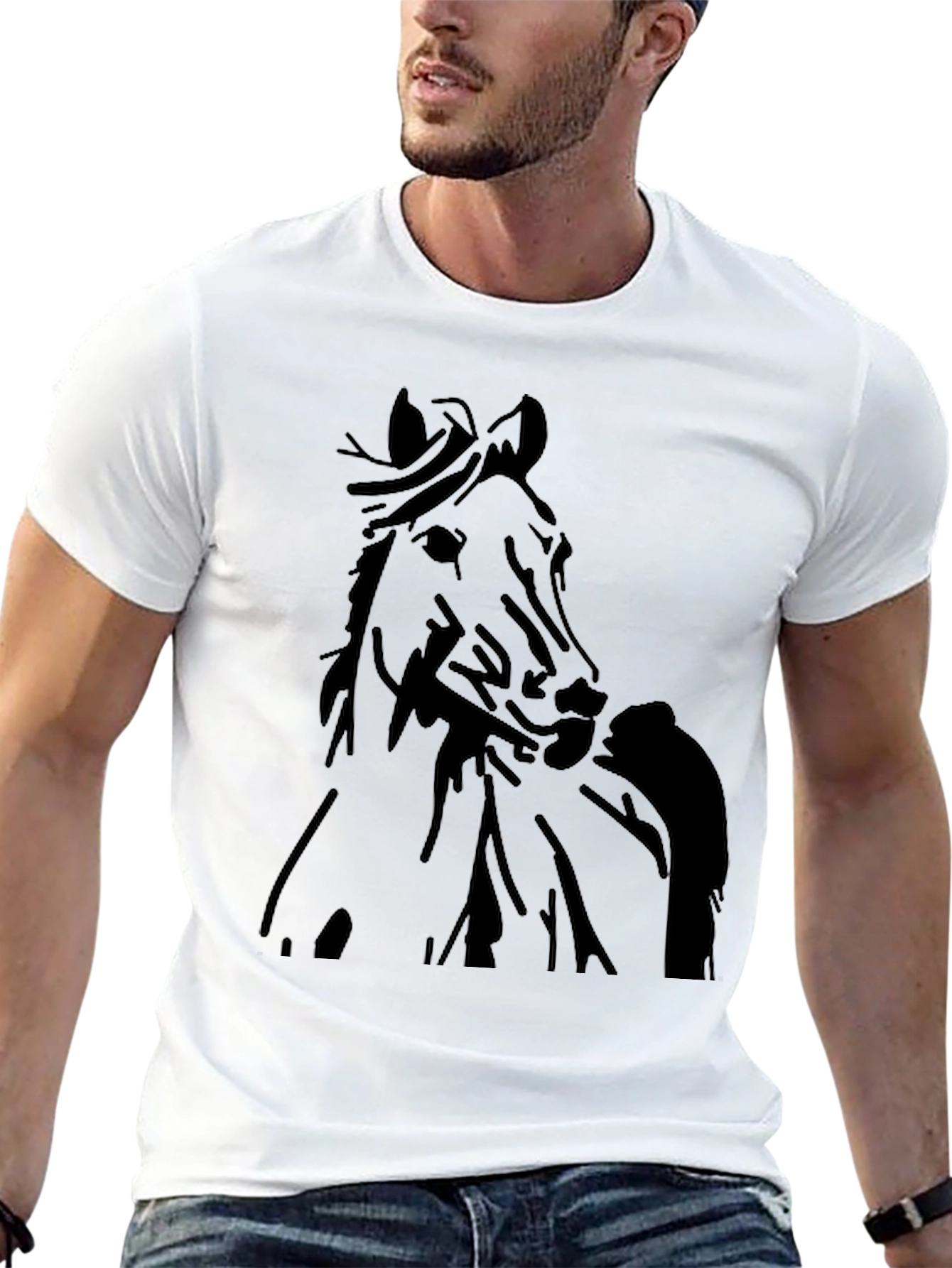 Horse Graphic Black T-Shirt