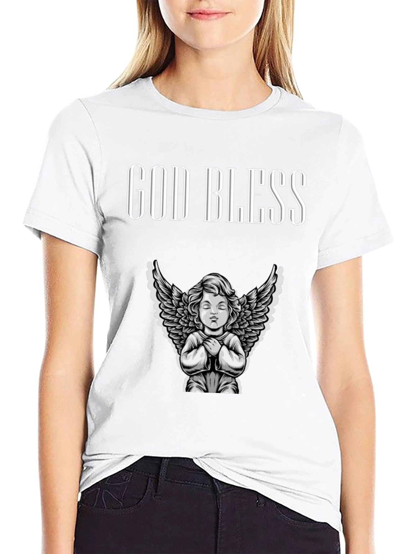 God Bless Angel Graphic T-Shirt - Unisex