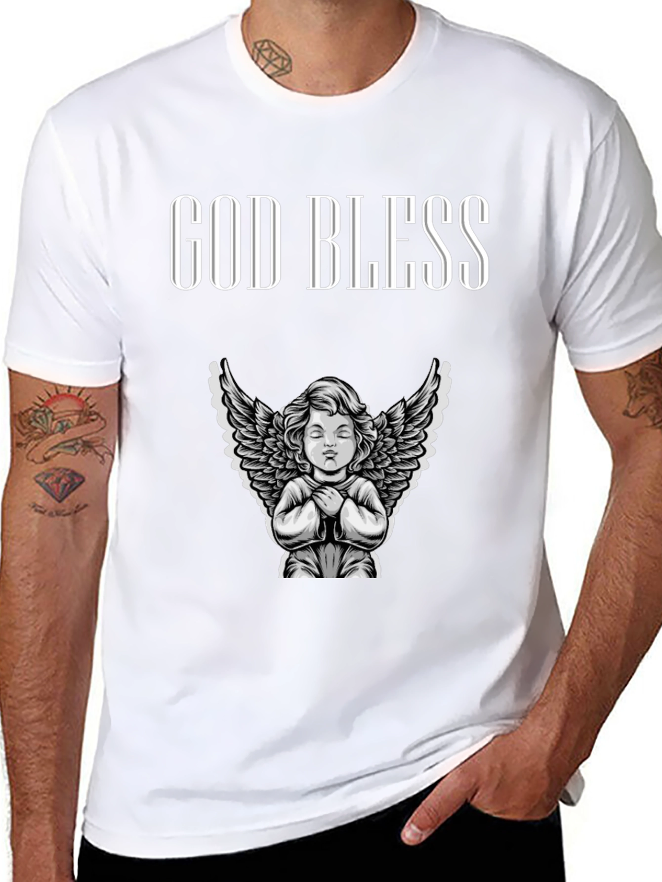 God Bless Angel Graphic T-Shirt - Unisex