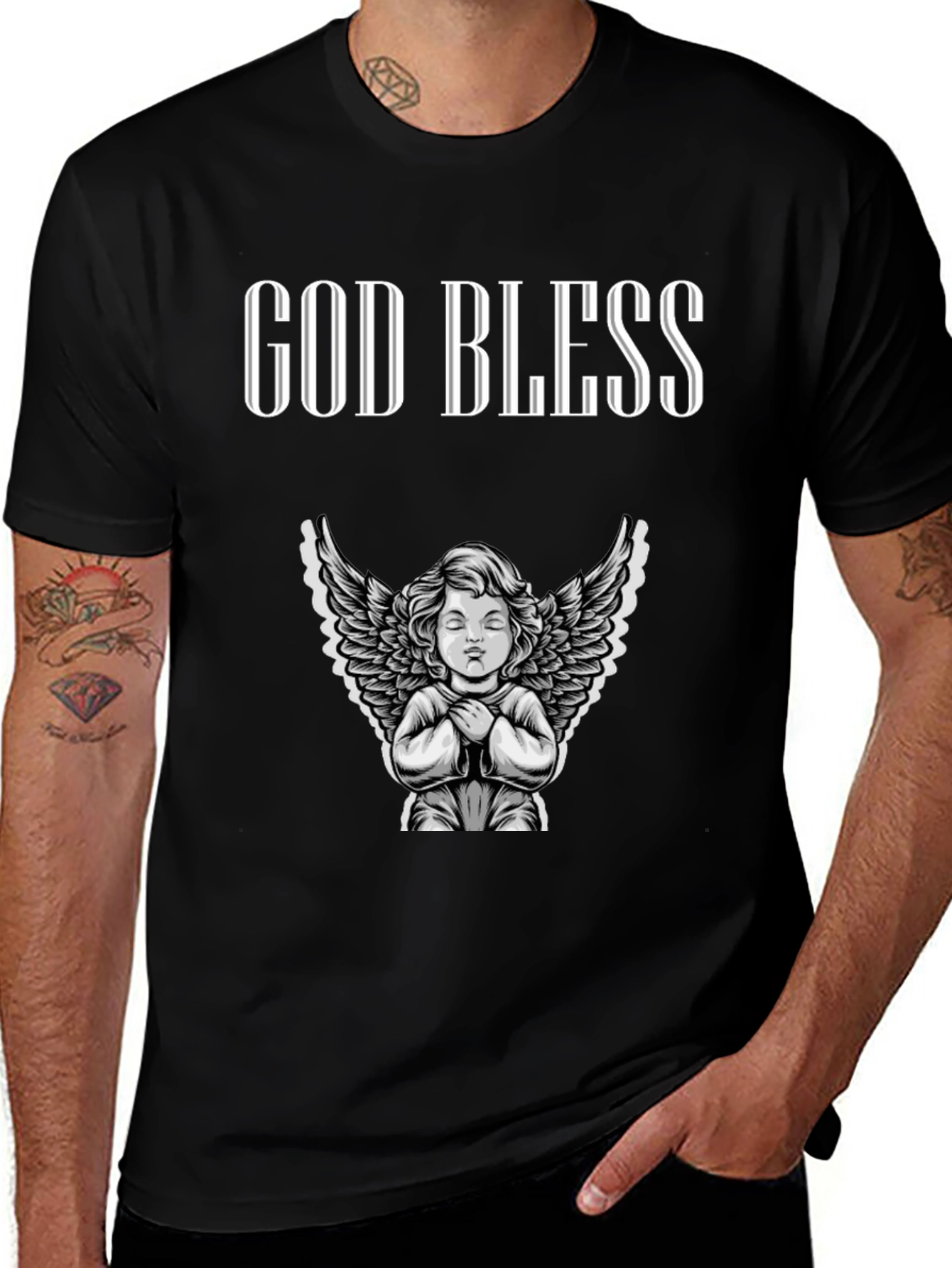 God Bless Angel Graphic T-Shirt - Unisex