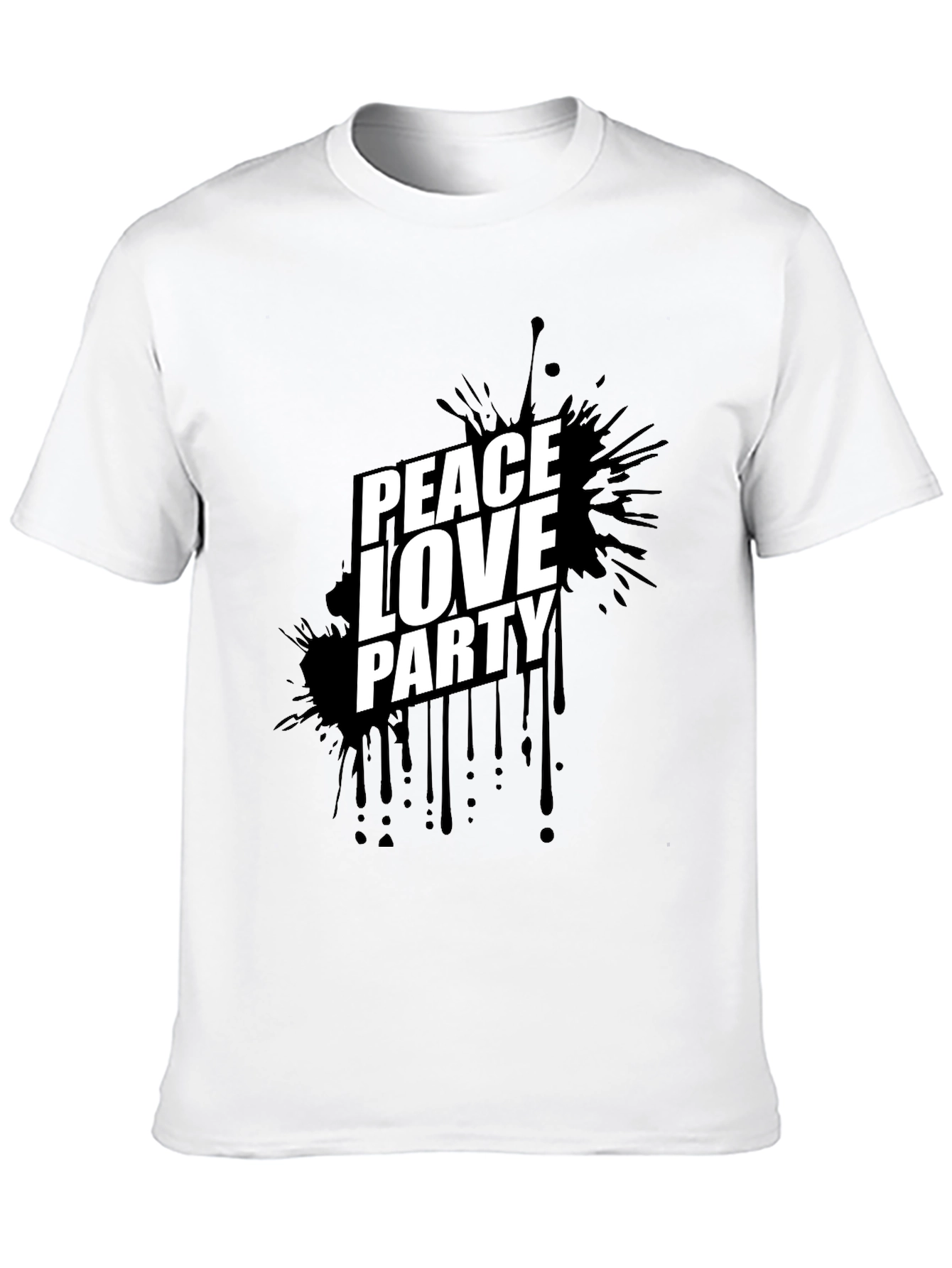 Peace Love Party Black Graphic Tee