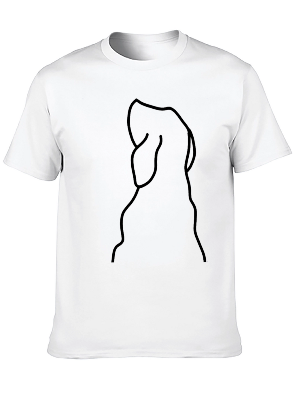 Minimalist Dog Line Art Black T-Shirt