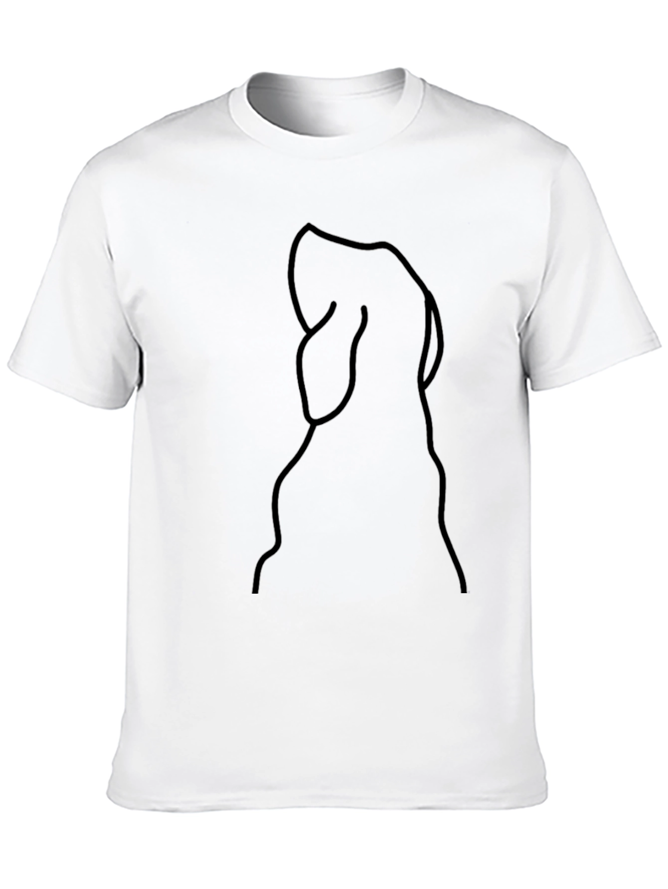 Minimalist Dog Line Art Black T-Shirt