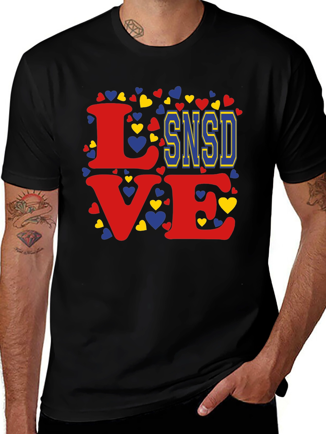 Love SNSD Heart Graphic Tee - Stylish Casual Top
