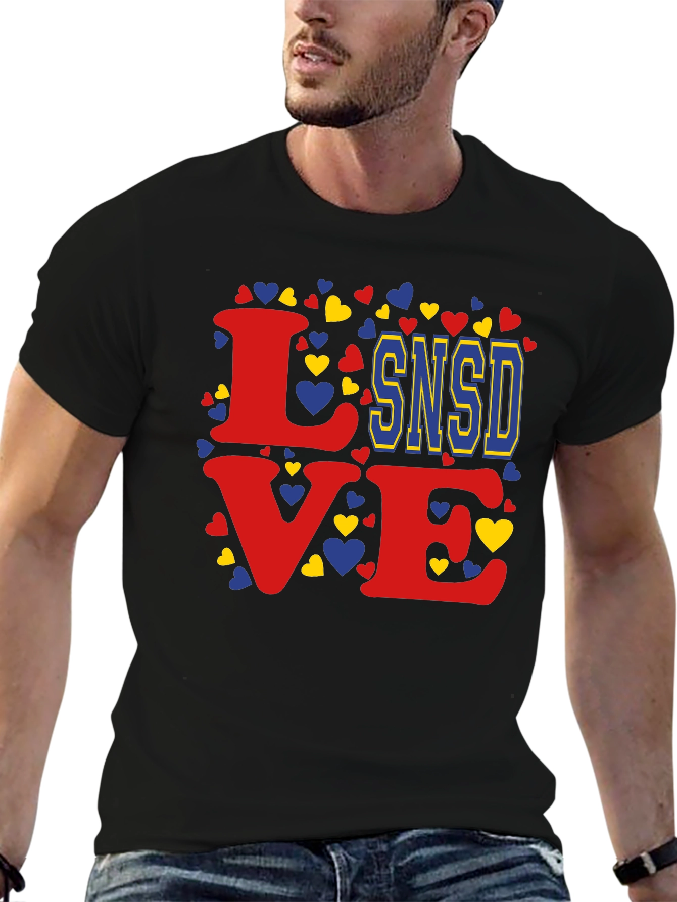 Love SNSD Heart Graphic Tee - Stylish Casual Top