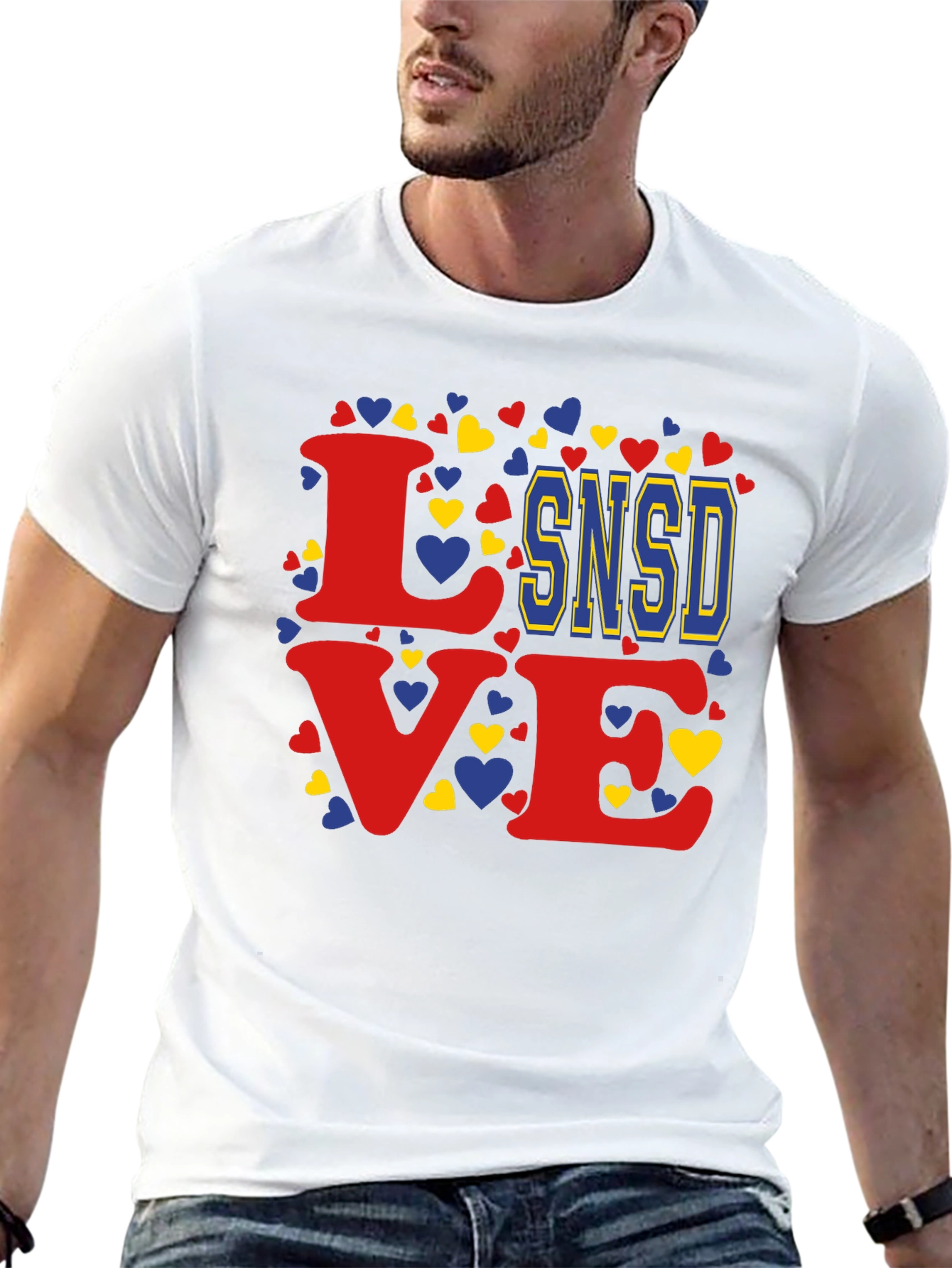 Love SNSD Heart Graphic Tee - Stylish Casual Top