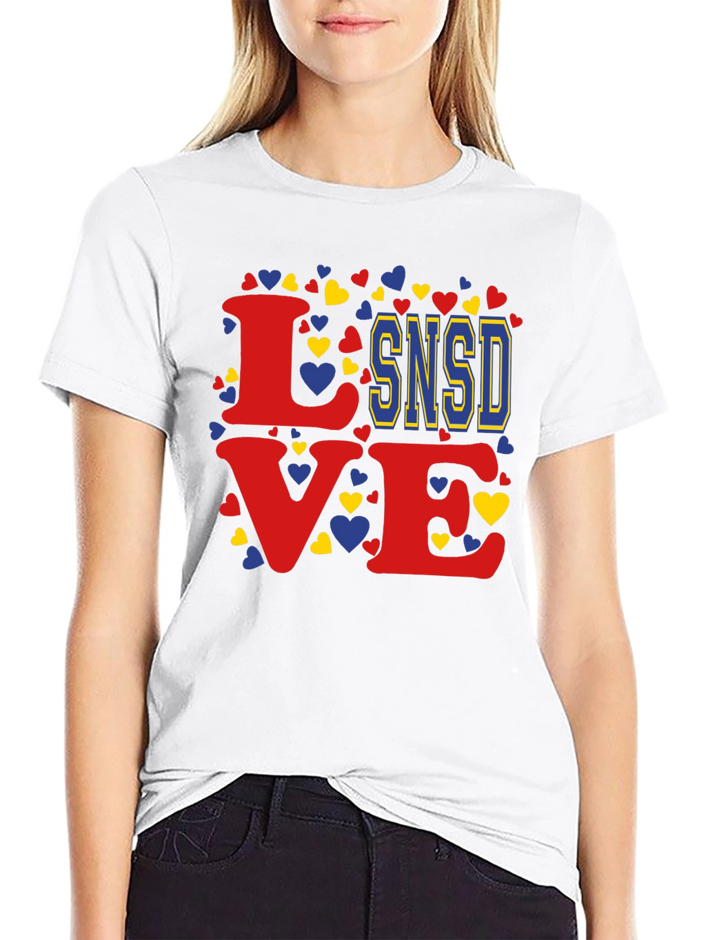 Love SNSD Heart Graphic Tee - Stylish Casual Top