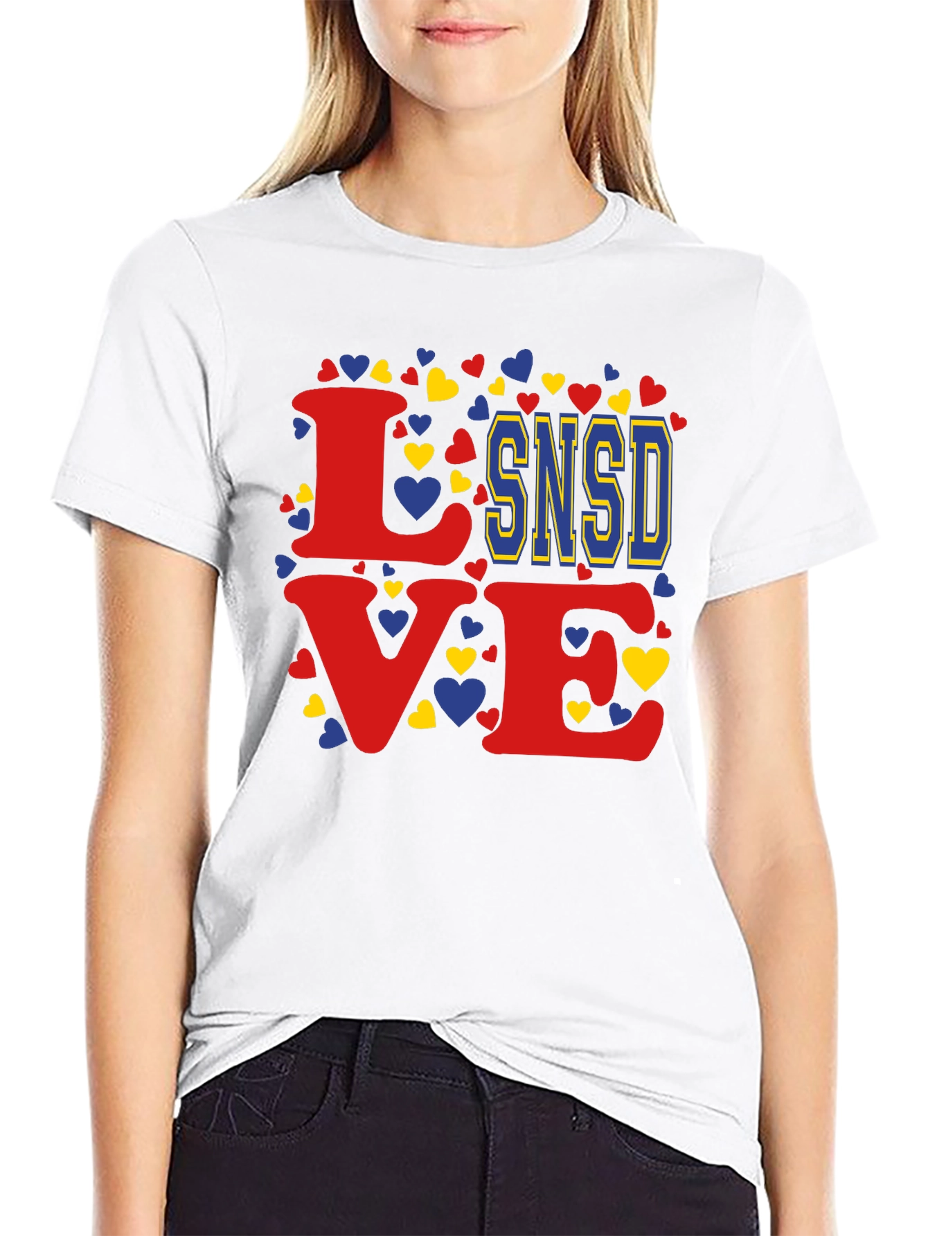 Love SNSD Heart Graphic Tee - Stylish Casual Top