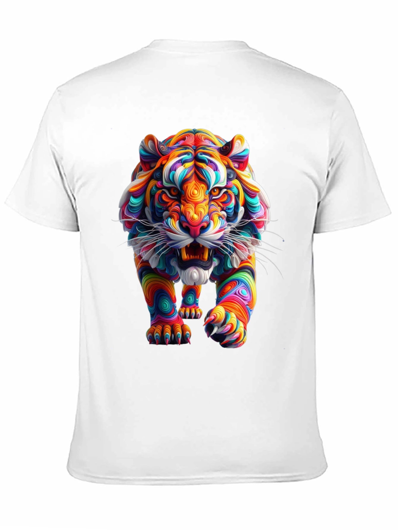 Vibrant Tiger Graphic Print Black T-Shirt