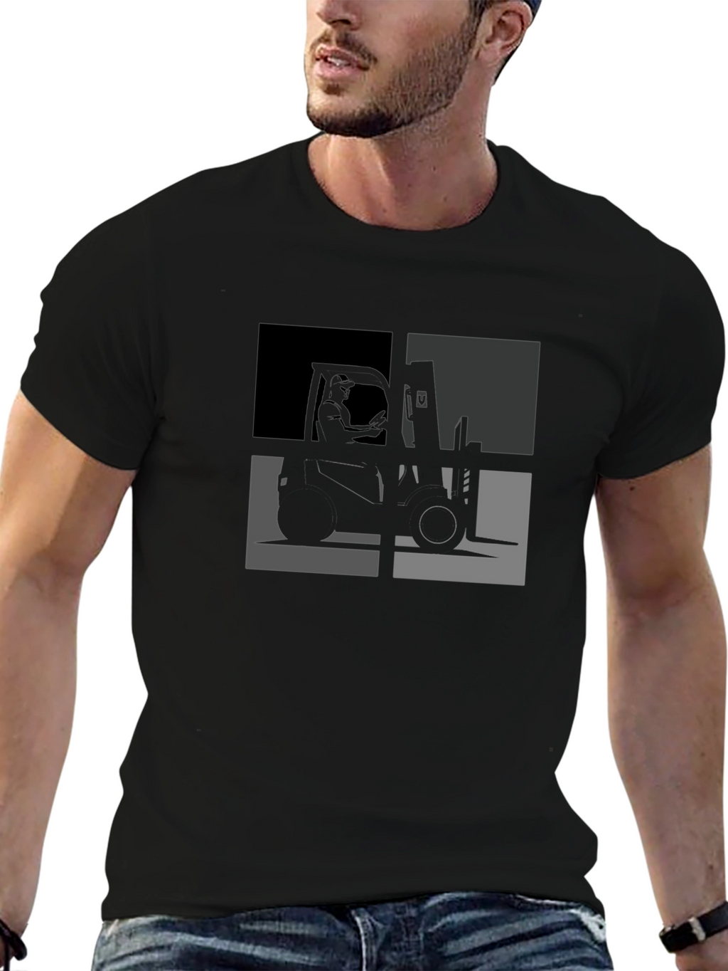 Forklift T-Shirt - Cool Geometric Design