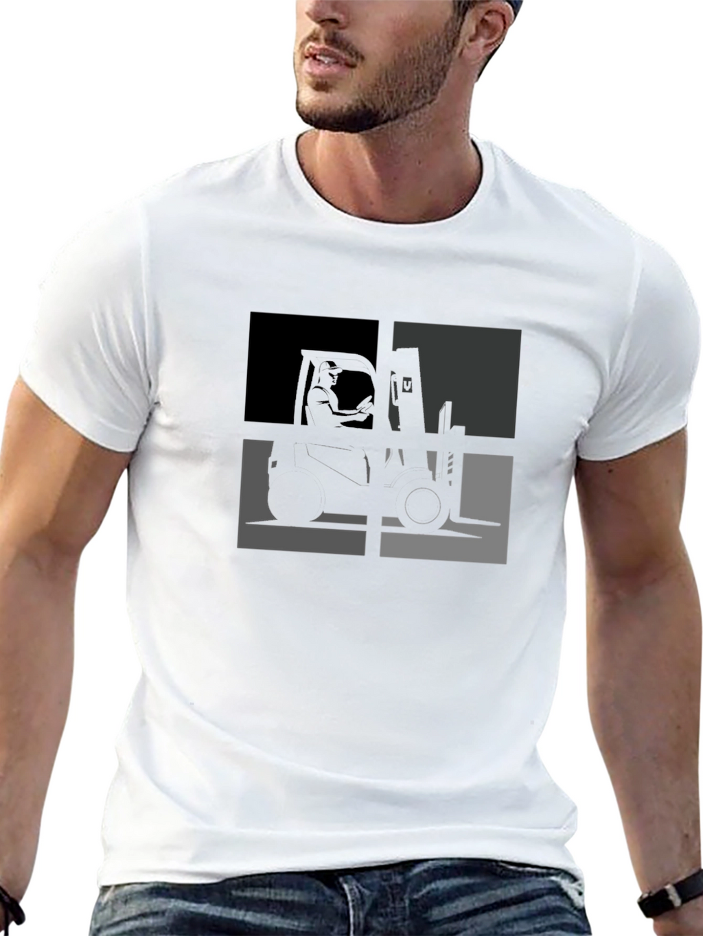 Forklift T-Shirt - Cool Geometric Design
