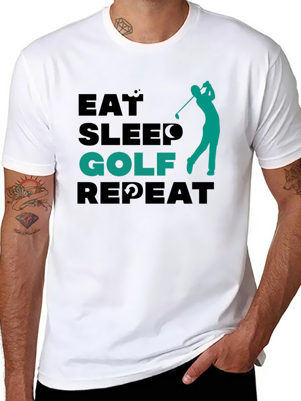 Eat Sleep Golf Repeat Tee - Golfing Lifestyle Shirt