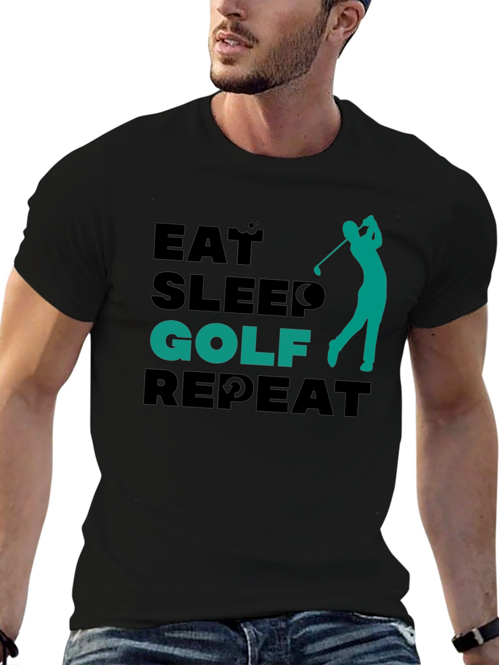 Eat Sleep Golf Repeat Tee - Golfing Lifestyle Shirt