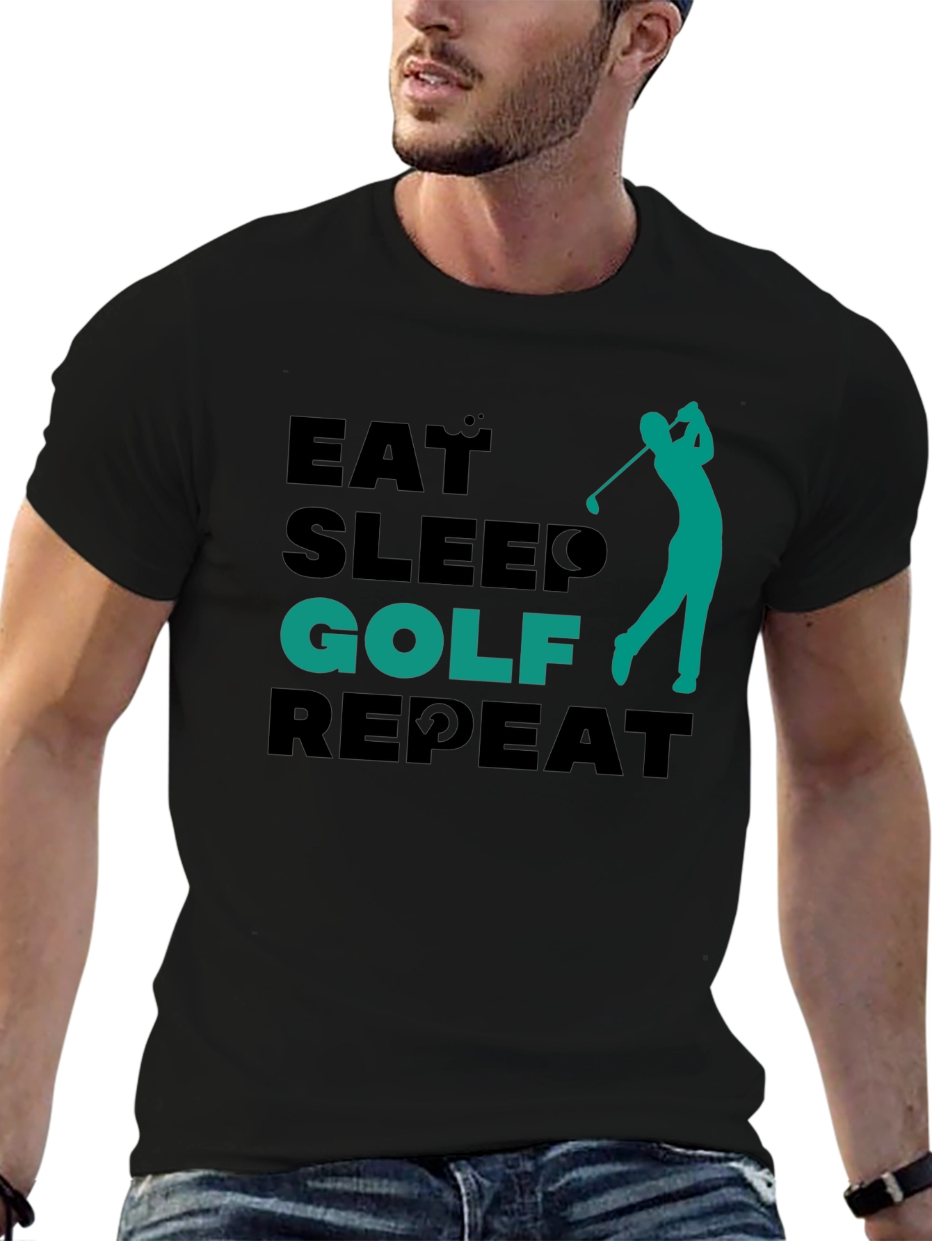 Eat Sleep Golf Repeat Tee - Golfing Lifestyle Shirt