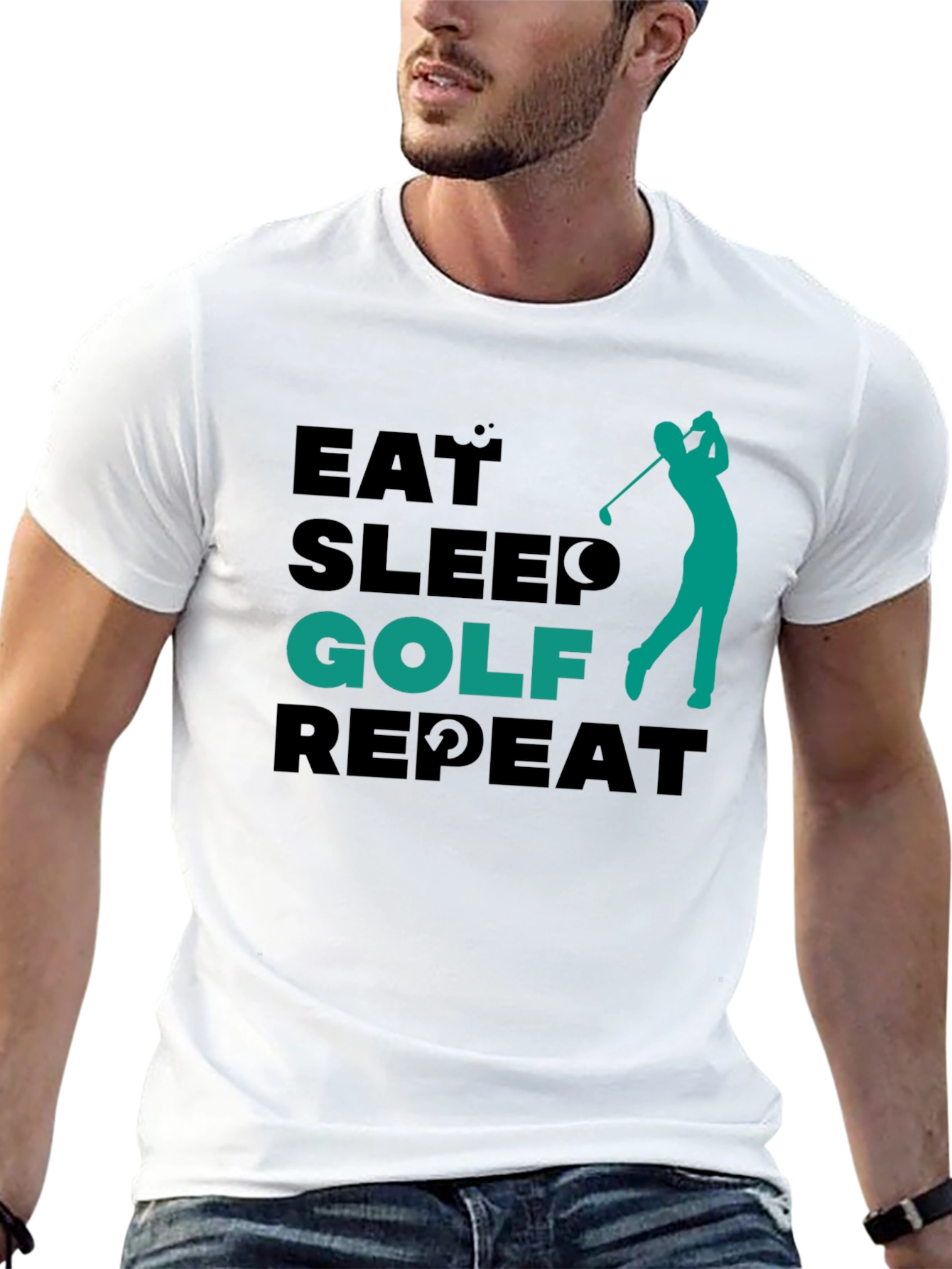 Eat Sleep Golf Repeat Tee - Golfing Lifestyle Shirt
