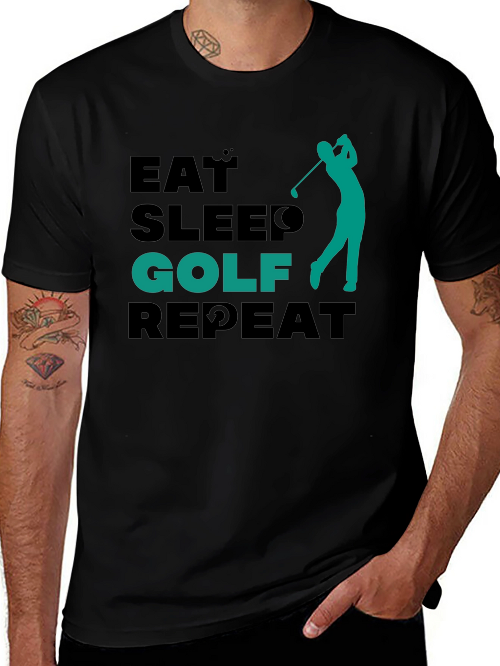 Eat Sleep Golf Repeat Tee - Golfing Lifestyle Shirt