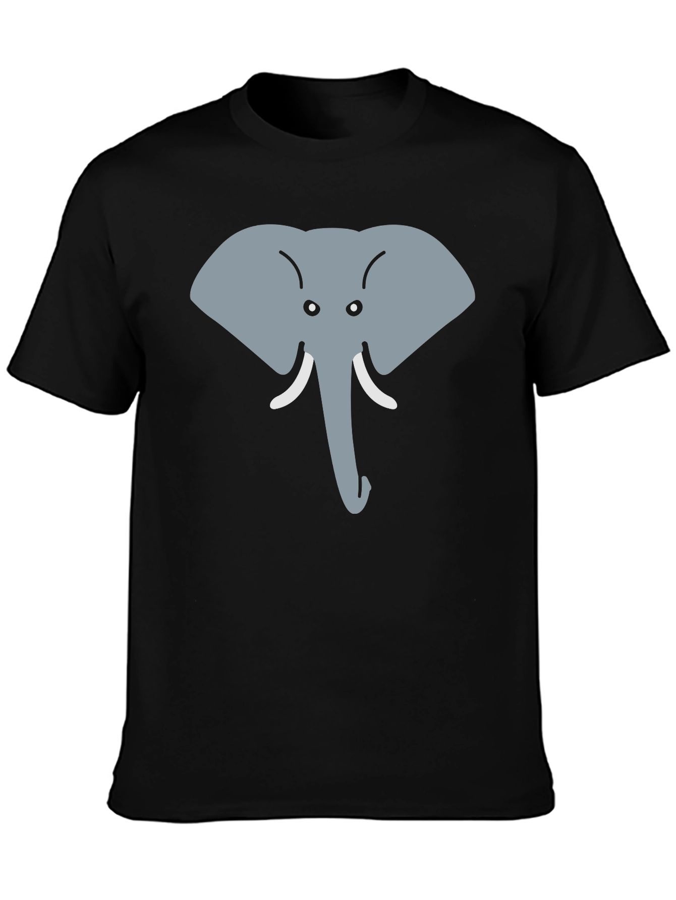 Elephant Face Graphic Tee - Cute Animal Design