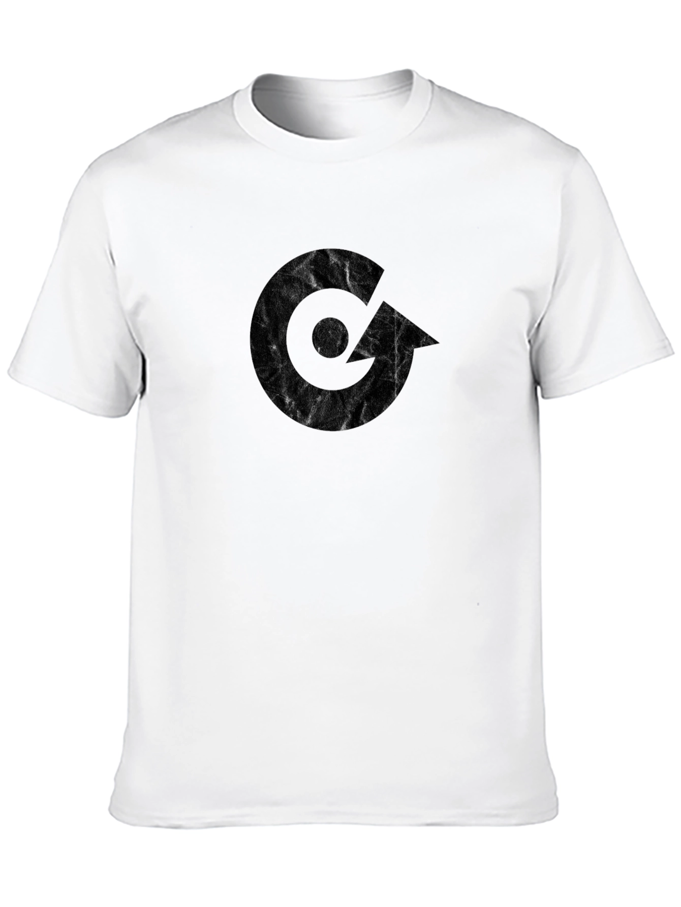 Mens Black Graphic Tee - Modern Letter Design