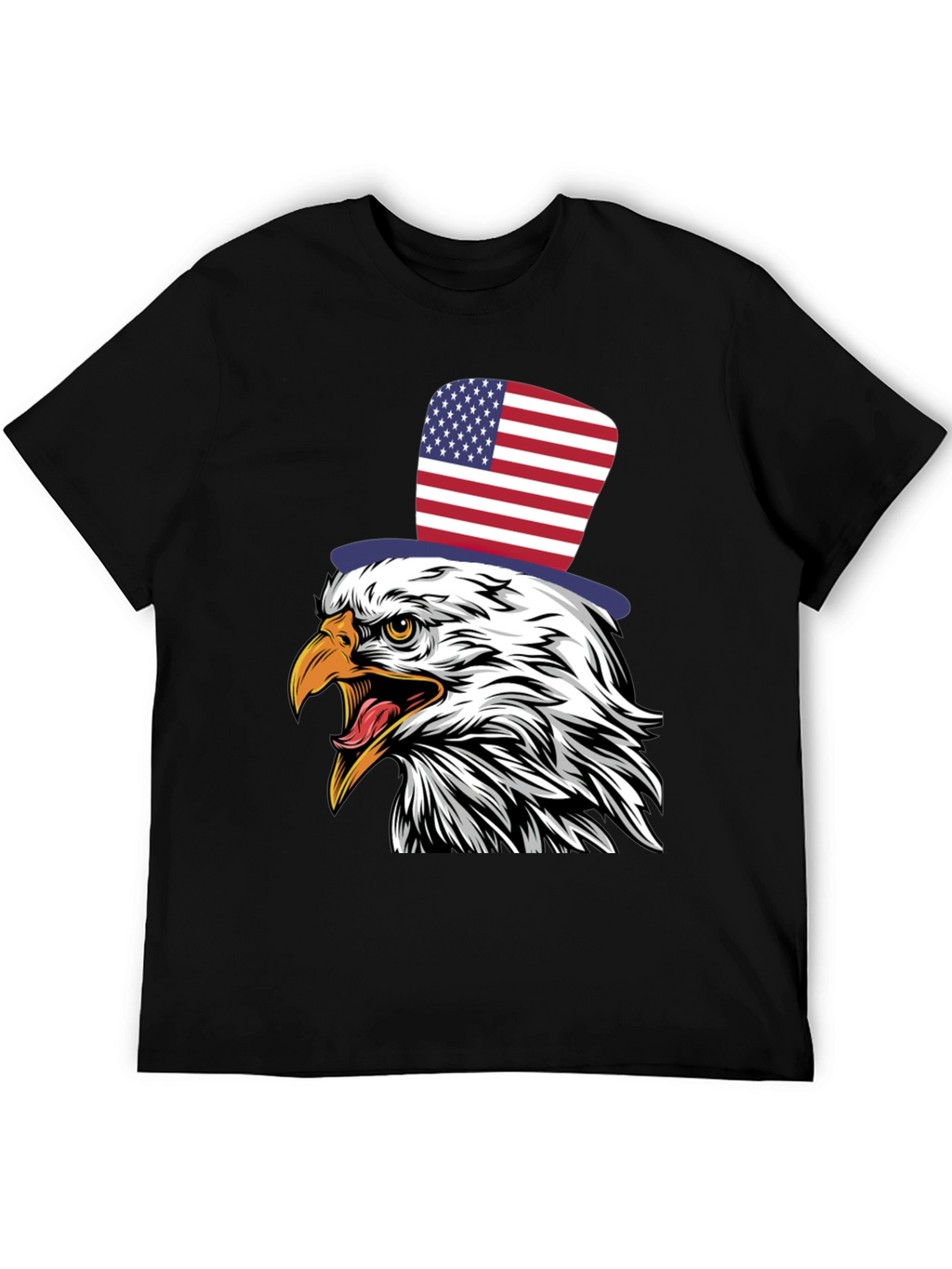 American Eagle Patriotic USA Flag Top Hat T-Shirt