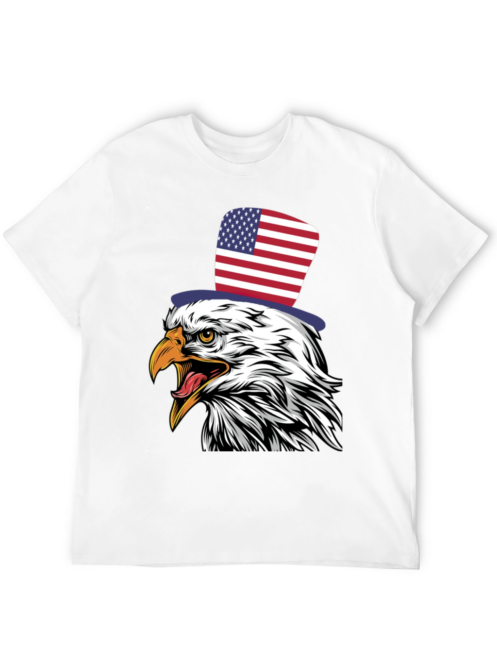 American Eagle Patriotic USA Flag Top Hat T-Shirt