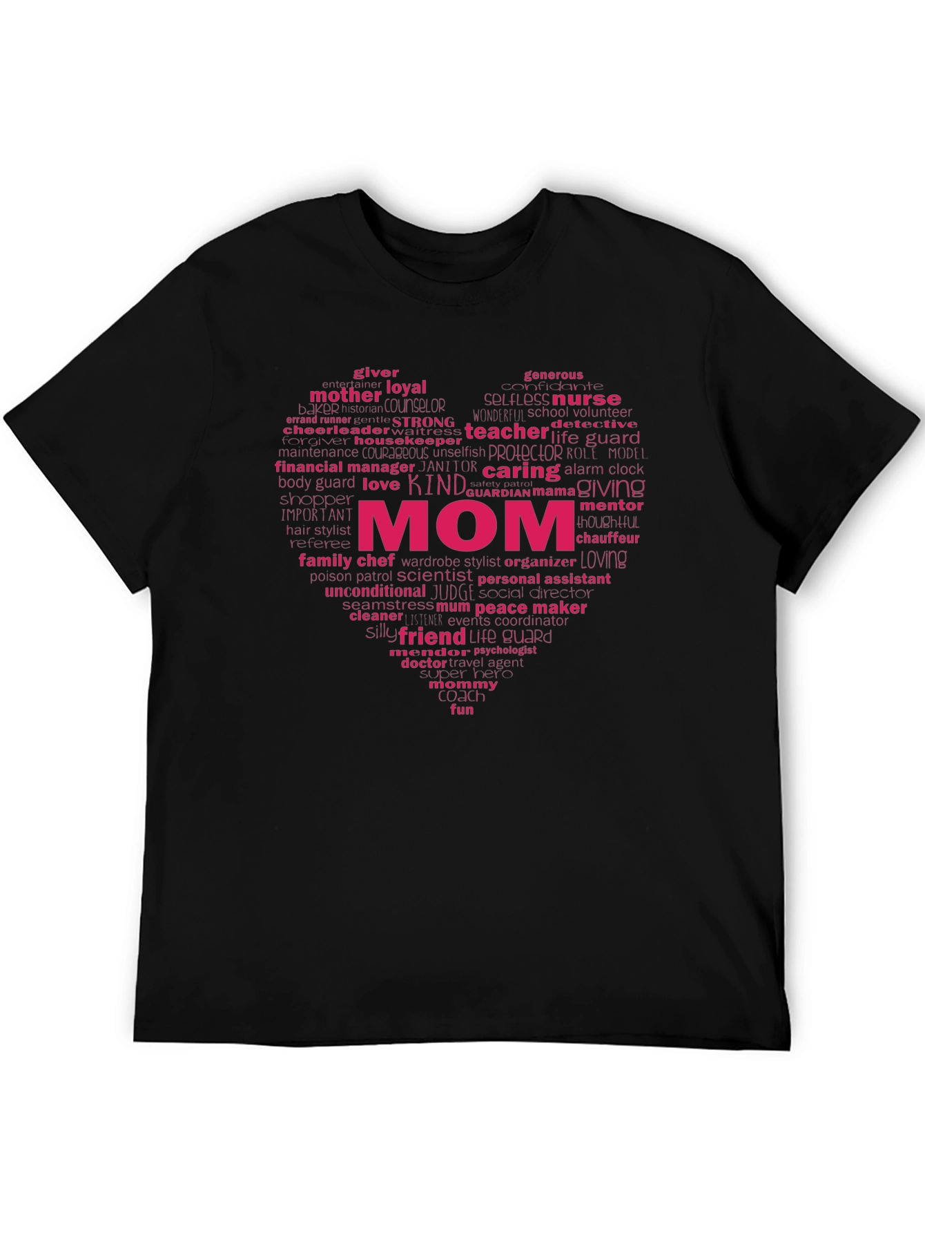 Mom Heart Word Art T-Shirt - Love and Appreciation